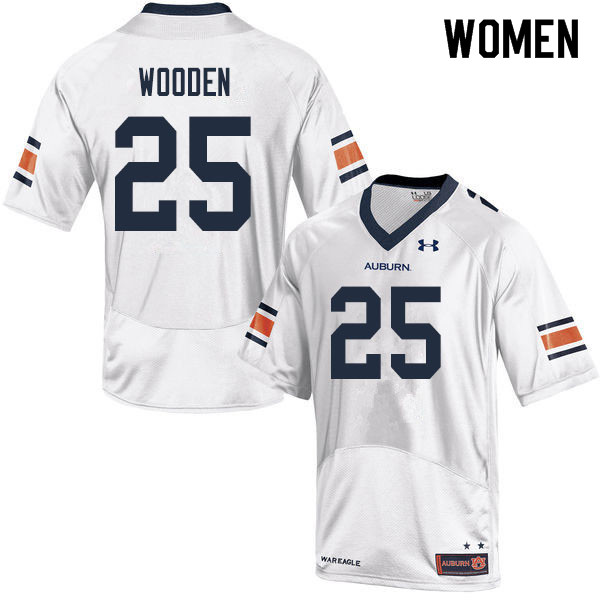 Women's Auburn Tigers #25 Colby Wooden White 2019 College Stitched Football Jersey